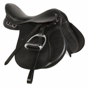 All Purpose Black Premium Leather English Riding Saddle Starter KIT 15-18