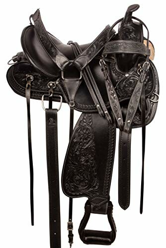 Western Black Leather Horse Trail Endurance Saddle