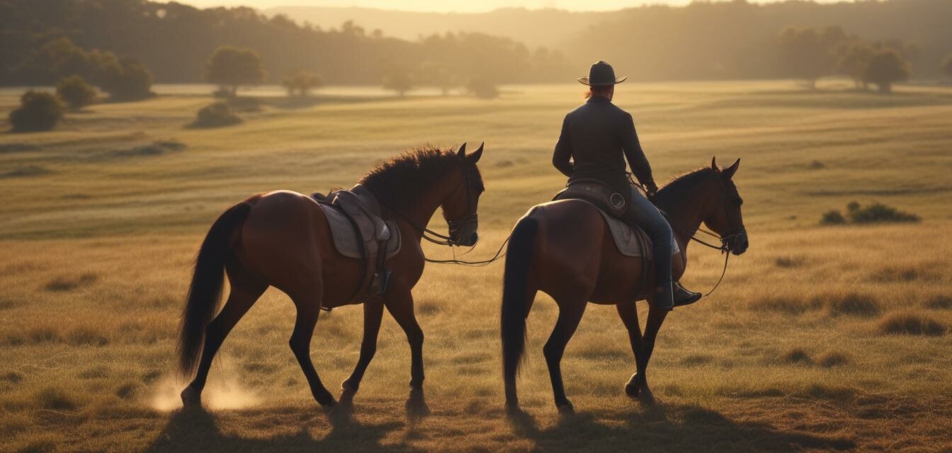 Horse Rider with Saddle Bag Image