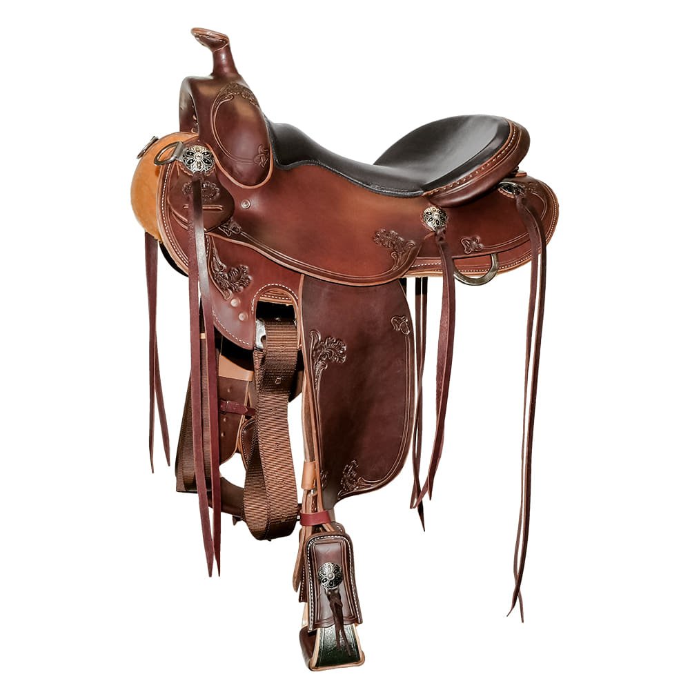 South Texas Tack Exclusive Full Slick Out Trail Saddle with Round Skirt