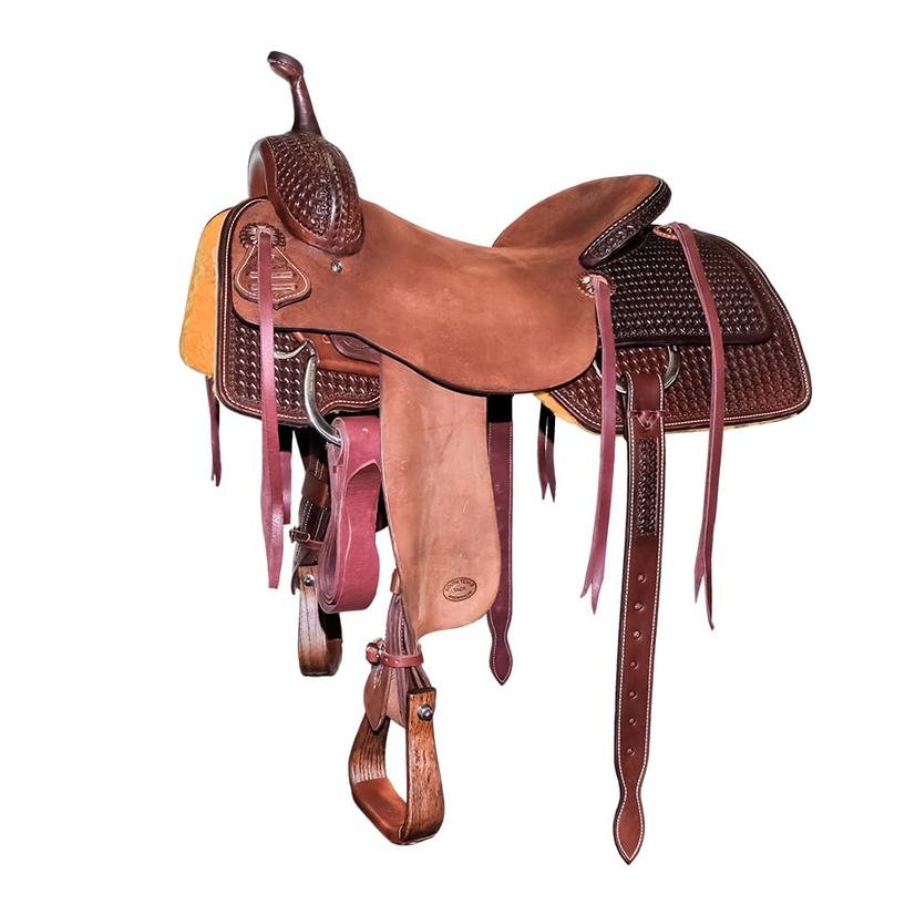 South Texas Tack Half Windmill Tool Half Walnut Rough Out Cutting Saddle - 8" Swell